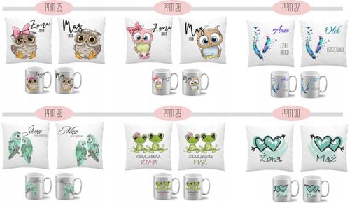 Prezent na ślub rocznicę Mąż i Żona Poduszka kubek na Arena.pl