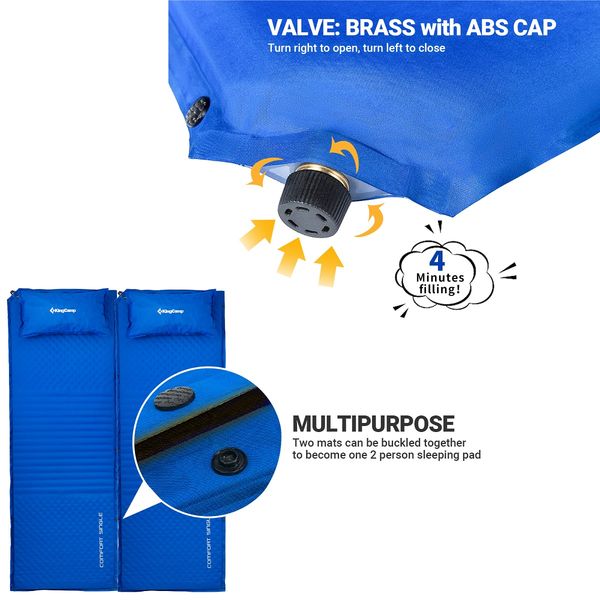 Materac Samopompujący King Camp Comfort Single - Beżowy zdjęcie 4