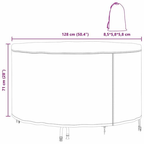 Pokrowiec na meble ogrodowe 128 x 128 x 71 cm Materiał 600D na Arena.pl