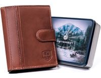 skórzany, zapinany portfel męski na karty - peterson