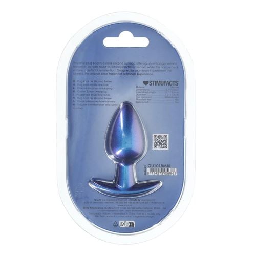smooth silicone anal plug - medium - 3.1 / 7,9 cm - metallic blue na Arena.pl