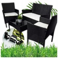 NIESAMOWITY ZESTAW OGRODOWY DLA 4 OSÓB RATTANOWY Z PODUSZKAMI HIT LATA 2025