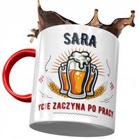 Kubek Czerwony Dla Sary Koleżanki Prezent Z Nadrukiem Ze Zdjęciem