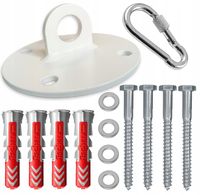 Mocowanie sufitowe BIAŁE okrągłe uchwyt montażowy fotela hamaka worka gumy