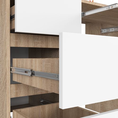 BIURKO KOMPUTEROWE A-6 90 cm LEWE SONOMA / BIAŁE na Arena.pl