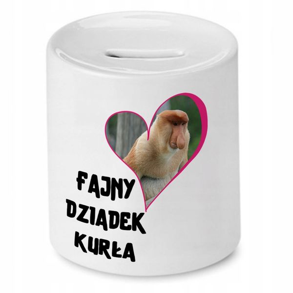 Skarbonka Dzień Dziadka Fajny Dziadek Kurła Z Nadrukiem Ze Zdjęciem zdjęcie 1