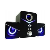 MOCNE GŁOŚNIKI 2.1 KOMPUTEROWE PODŚWIETLENIE LED SUBWOOFER USB MINI-JACK