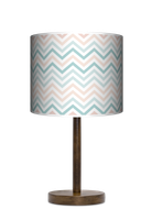 Lampa stołowa - drewniana duża - Pastelowy zygzak