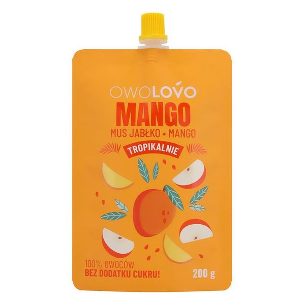 OWOLOVO Mango Mus jabłko mango 200 g zdjęcie 3
