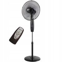WENTYLATOR STOJĄCY WIATRAK CICHY PODŁOGOWY PILOT LCD TIMER MOCNY CZARNY 50W