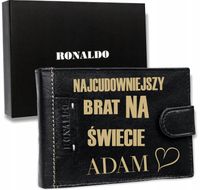 Portfel męski skóra z grawerem PREZENT dla brata