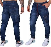 BOJÓWKI MĘSKIE SPODNIE JOGGERY JEANSY ELASTYCZNE JAKOŚĆ