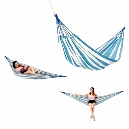 DUŻY HAMAK OGRODOWY BAWEŁNA 155x120cm HUŚTAWKA zdjęcie 4