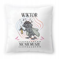 Poduszka Dla Wiktora Na Urodziny Ze Zdjęciem Na Prezent Biała 40X40 Cm
