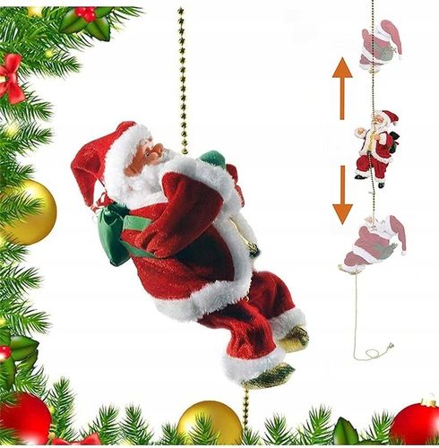 Wspinający się Mikołaj na Linie 100cm Melodyjka Prezent na Święta góra,dół na Arena.pl