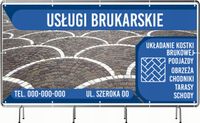 BANER REKLAMOWY 300x150 cm różne wzory projekt w cenie USŁUGI BRUKARSKIE