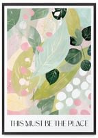 Plakat w ramce zielone liście kompozycja 21x30 cm w czarnej ramie