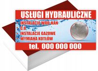 Wizytówki firmowe Foliowane 1000szt USŁUGI HYDRAULICZNE gotowe projekty
