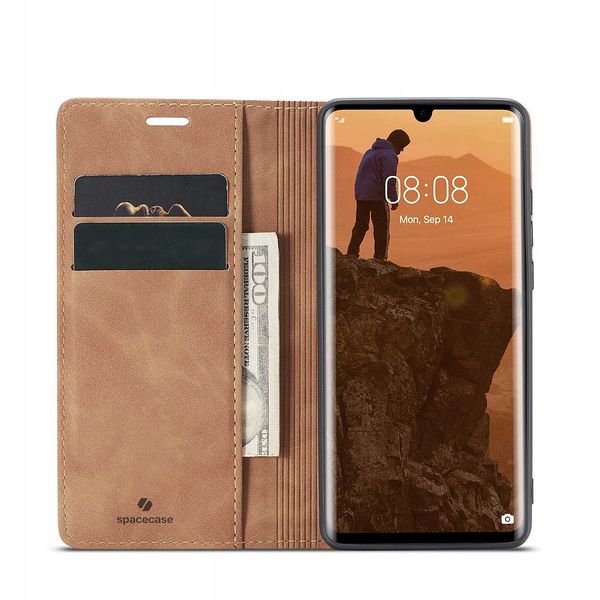 Spacecase Wallet Huawei P30 Pro Light Brown zdjęcie 13