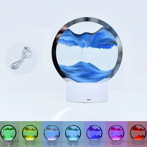 SZKŁO 3D MALOWANIE PIASKIEM KLEPSYDRA OBRÓT O 360° ŚCIEMNIANIE DOTYKOWE zdjęcie 2