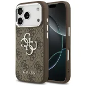 etui guess 4g big 4g classic logo na iphone 17 pro brązowy - srebrne