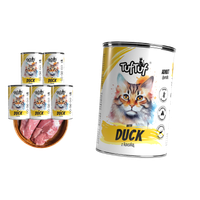 MOKRA KARMA DLA KOTA TufTuf  Puszka mielonka z kaczką ZESTAW 6x400g