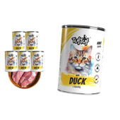 MOKRA KARMA DLA KOTA TufTuf  Puszka mielonka z kaczką ZESTAW 6x400g