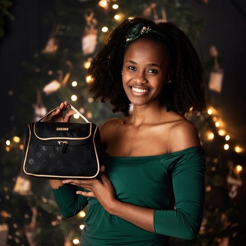 Kosmetyczka Damska Na Kosmetyki Średni Kuferek Podróżny Czarny NOBLE na Arena.pl