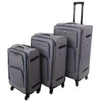 Walizki podróżne na kółkach z kieszeniami i rączką, szare, komplet 3 szt H23080G