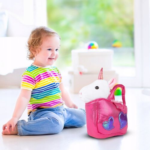 JEDNOROŻEC PLUSZOWY MIEKKI MIĘCIUTKI KONIK PRZYTULANKA PLUSZAK W TOREBCE na Arena.pl