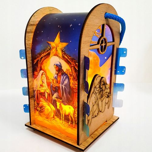 LAMPION ADWENTOWY DLA DZIECI ŚWIECĄCY LED KOLOROWY NA RORATY + Baterie na Arena.pl