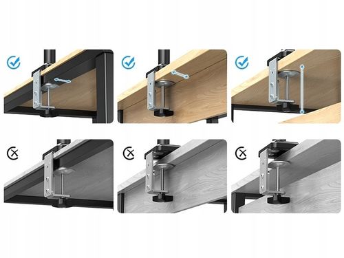 Regulowany WYSOKI Uchwyt Biurkowy do Monitora WIESZAK NA Monitor LCD 13-32" na Arena.pl