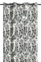 Zasłona gotowa ZIANA 140x260 czarne tropikalne liście etno boho glamour