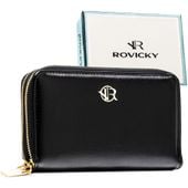 duży, czarny portfel damski ze skóry ekologicznej zamykany suwakiem