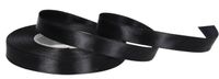WSTĄŻKA TASIEMKA SATYNOWA CZARNA 12MM 32M