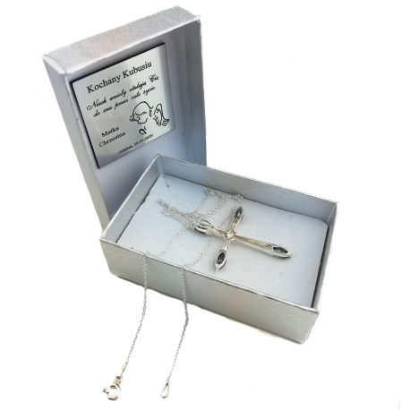 SREBRNY KRZYŻYK OZDOBNY Z CYRKONIAMI SREBRO PRÓBY 925 DOSTĘPNY W RÓŻNYCH KOLORACH na Arena.pl