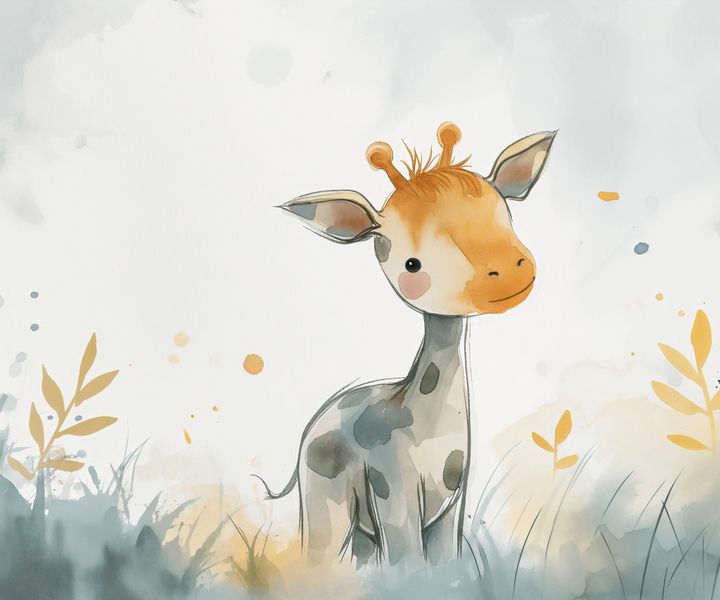 Plakat 60x50cm Mała Żyrafka zdjęcie 1