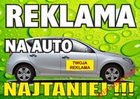 Reklama naklejka folia na samochód auto wymiar okno