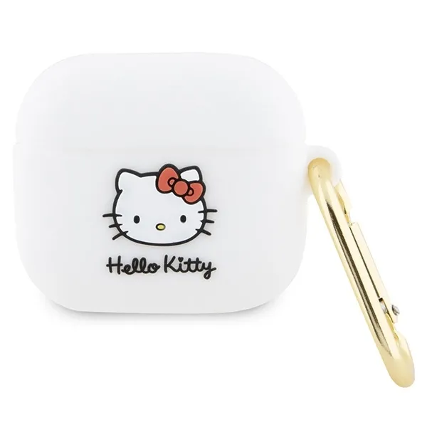 Etui Hello Kitty Silicone 3D Kitty Head na AirPods 3 - białe zdjęcie 1