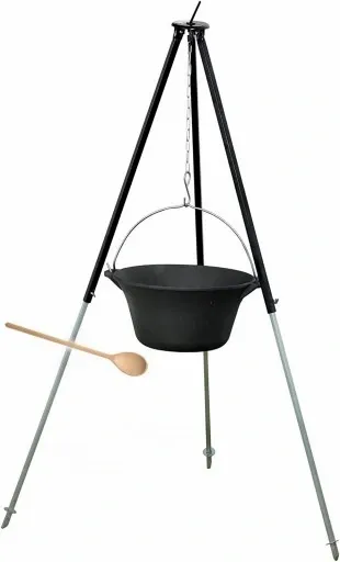 STOJAK TELESKOPOWY 70/120 kociołek żeliwny 8l pokr zdjęcie 11