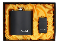 Piersiówka w Zestawie z Zapalniczką Żarową Czarna