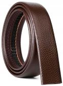 Męski Pasek Wymienny Bez Klamry Eko Skóra Brązowy