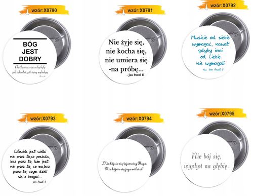 Przypinki buttony RELIGIJNE - BY KAŻDY WIARĄ na Arena.pl
