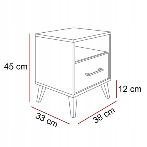 SZAFKA NOCNA KASZMIR BEŻOWY STOLIK NOCNY SZUFLADA LED Z PÓŁKĄ DO na Arena.pl