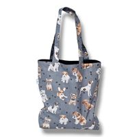 Torba na zakupy psy bawełniana shopperka torba shopper zakupowa pieski