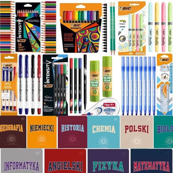 BIC WYPRAWKA SZKOLNA ZESZYTY TEMATYCZNE ZESTAW DO SZKOŁY klasa 4-8 Bidon zdjęcie 2