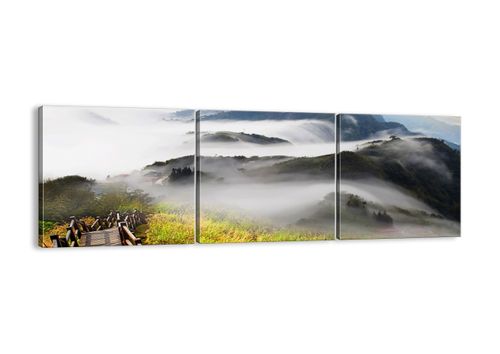Obraz Na Płótnie - Góry Droga Mgła - 150X50 Cm - Ca150X50-2444 na Arena.pl