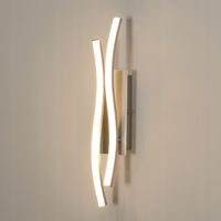 KINKIET SREBRO LAMPA ŚCIENNA LED NOWOCZESNA PROSTY DO SALONU 3000K 14W