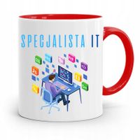 Kubek Czerwony Informatyka Programisty Specjalista Z Nadrukiem Ze Zdjęciem