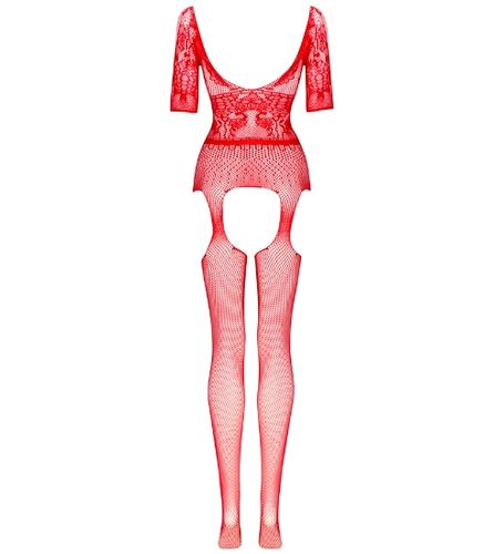 Czerwone bodystocking z głębokim dekoltem S-L na Arena.pl